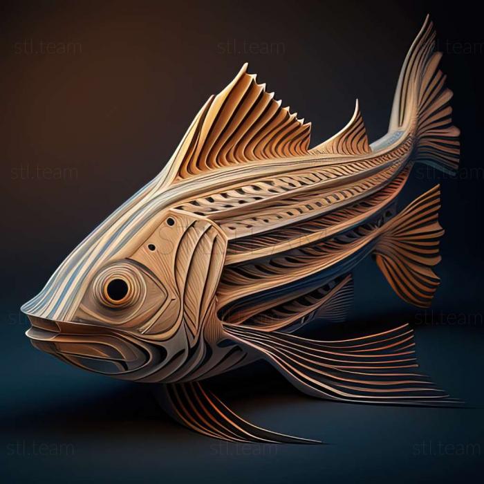 3D model Striped  tailed dianema fish (STL)